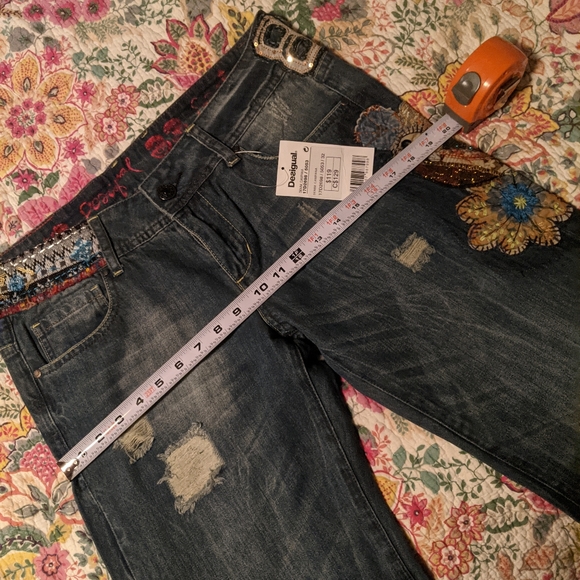 Desigual Embroidered NWT Boho Jeans - Picture 10 of 11